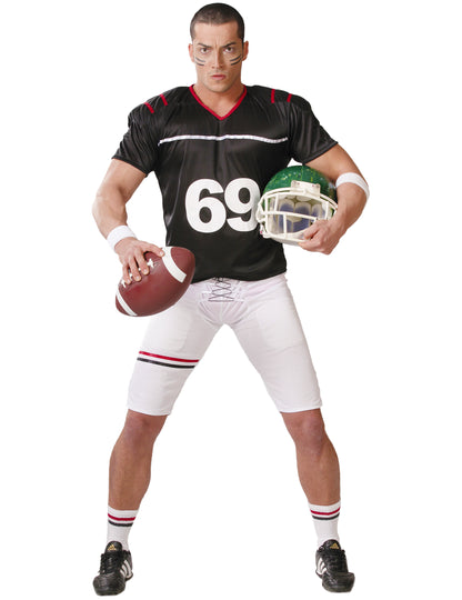 Amerikai labdarúgó jelmeze fekete -fehér ember