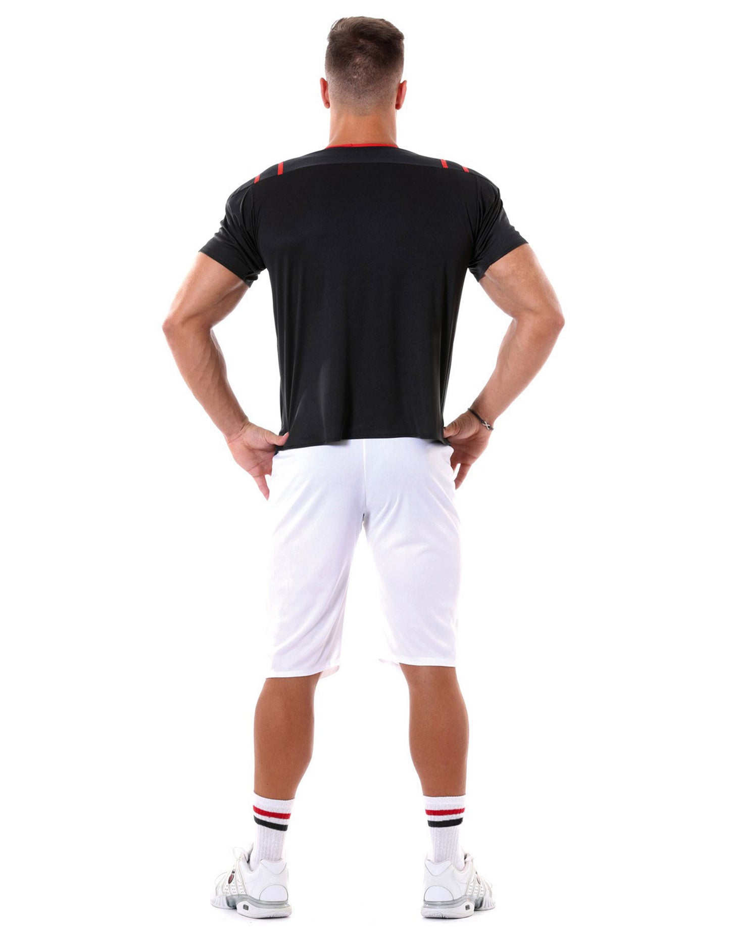 Amerikai labdarúgó jelmeze fekete -fehér ember