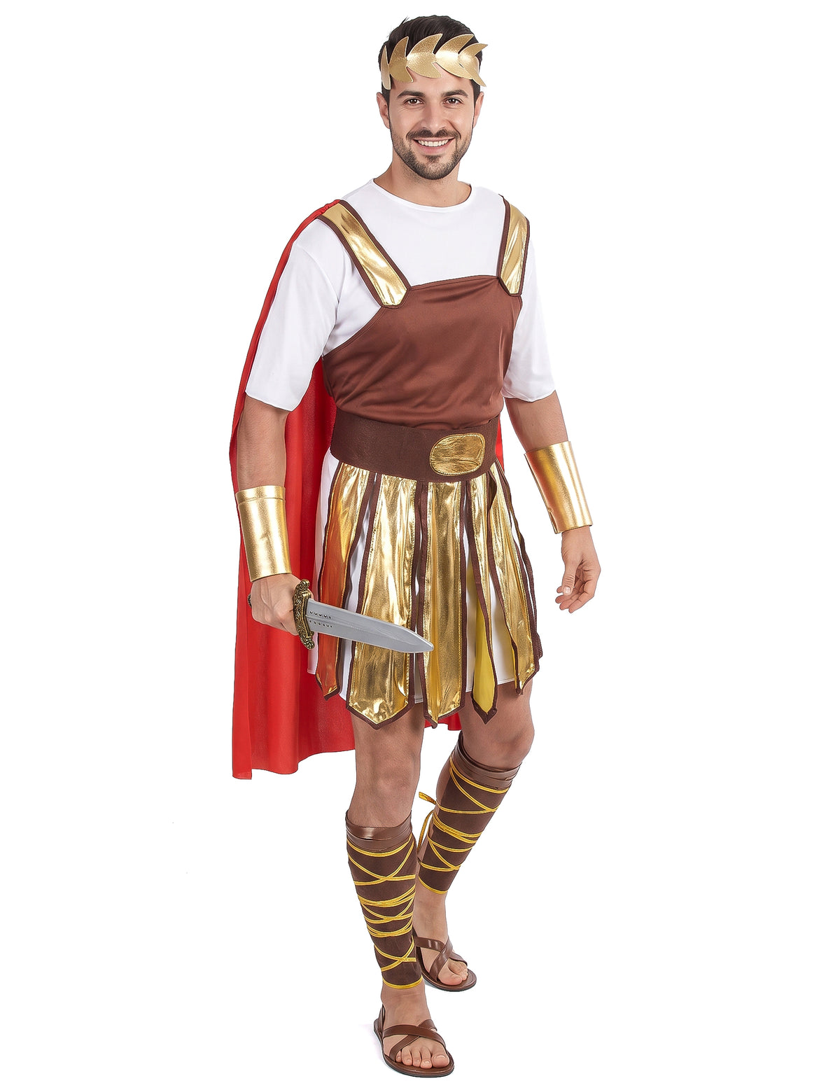 Római gladiátor jelmez, vörös köpeny férfiaknak