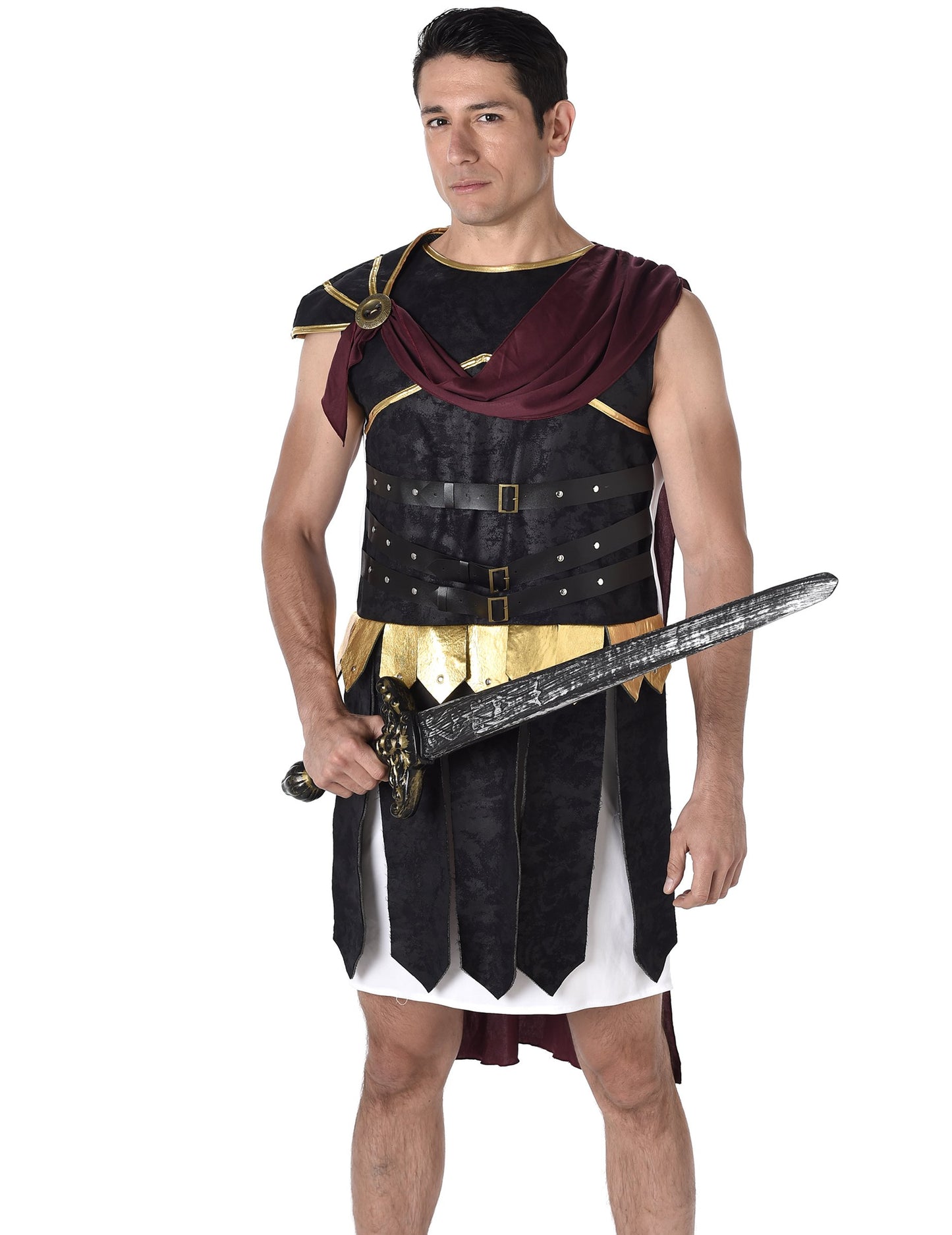 Fekete és arany római és arany gladiátor jelmez