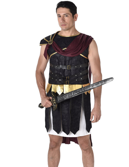 Fekete és arany római és arany gladiátor jelmez