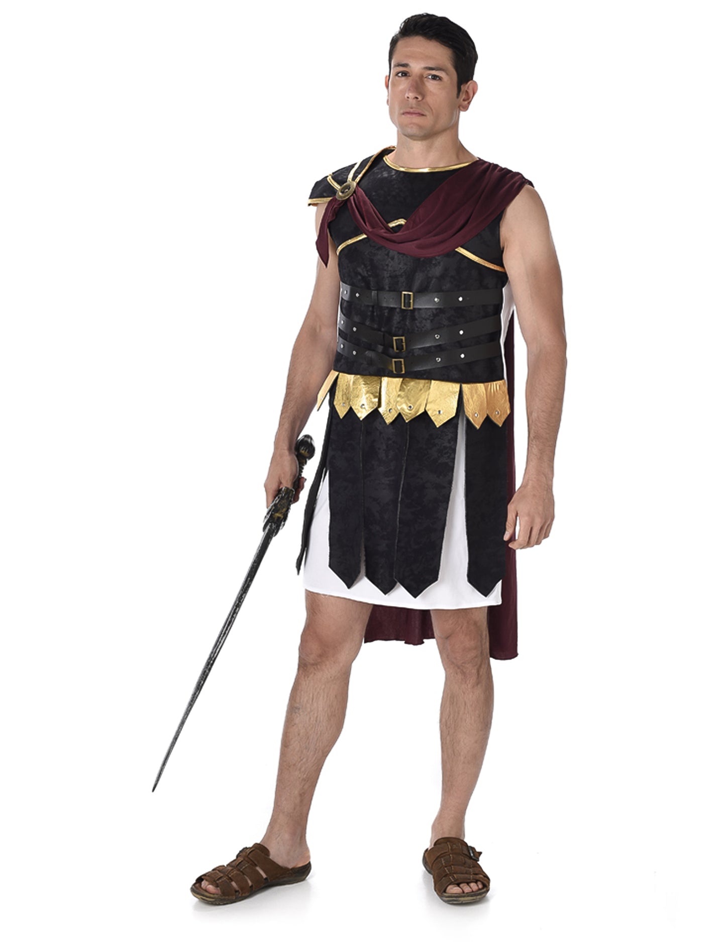 Fekete és arany római és arany gladiátor jelmez
