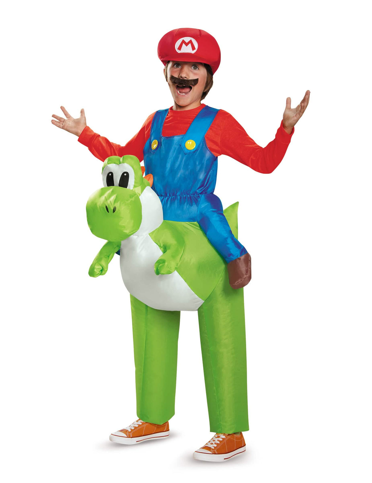 Vigyél Mario-felfújható jelmez Yoshi Nintendo gyerekeknek piros kék és zöld