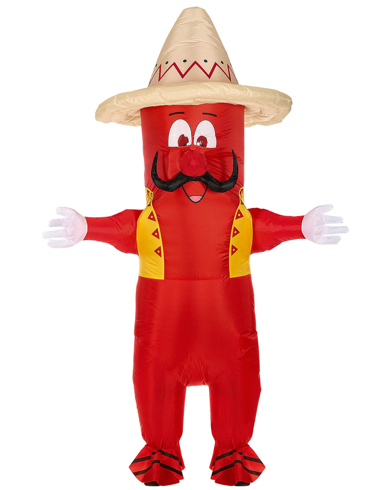 Vue de face du déguisement gonflable piment mexicain