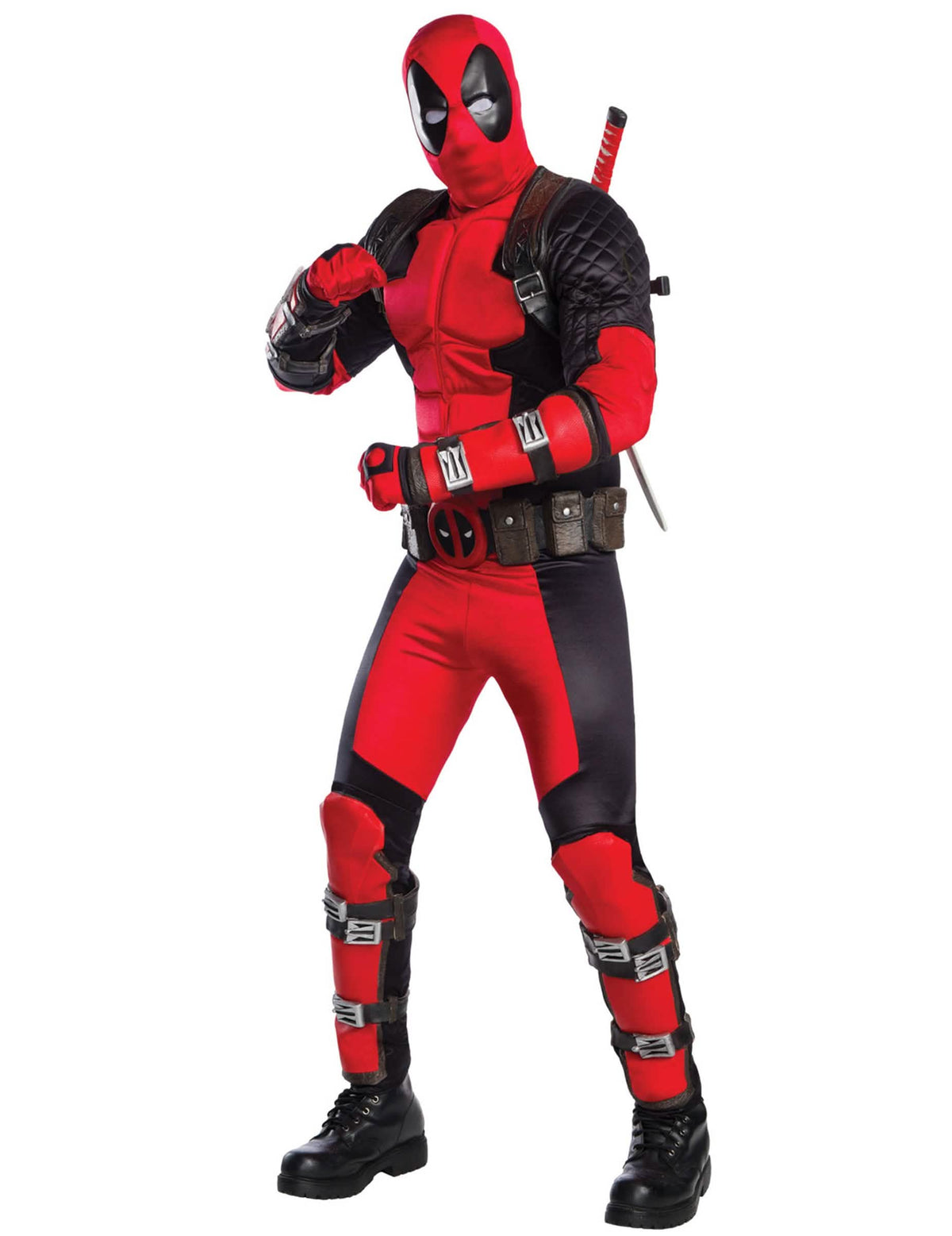 Deadpool felnőtt nagyméretű örökség jelmez piros és fekete