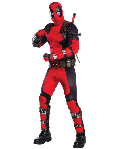 Deadpool felnőtt nagyméretű örökség jelmez piros és fekete