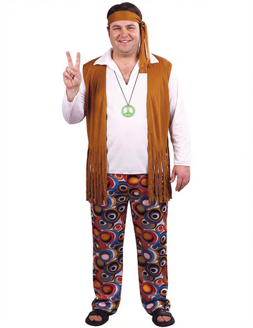 Nagy méretű hippi méret és fehér férfi álruhás