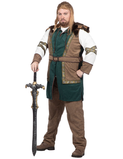 Vue de trois-quarts du déguisement guerrier viking luxe