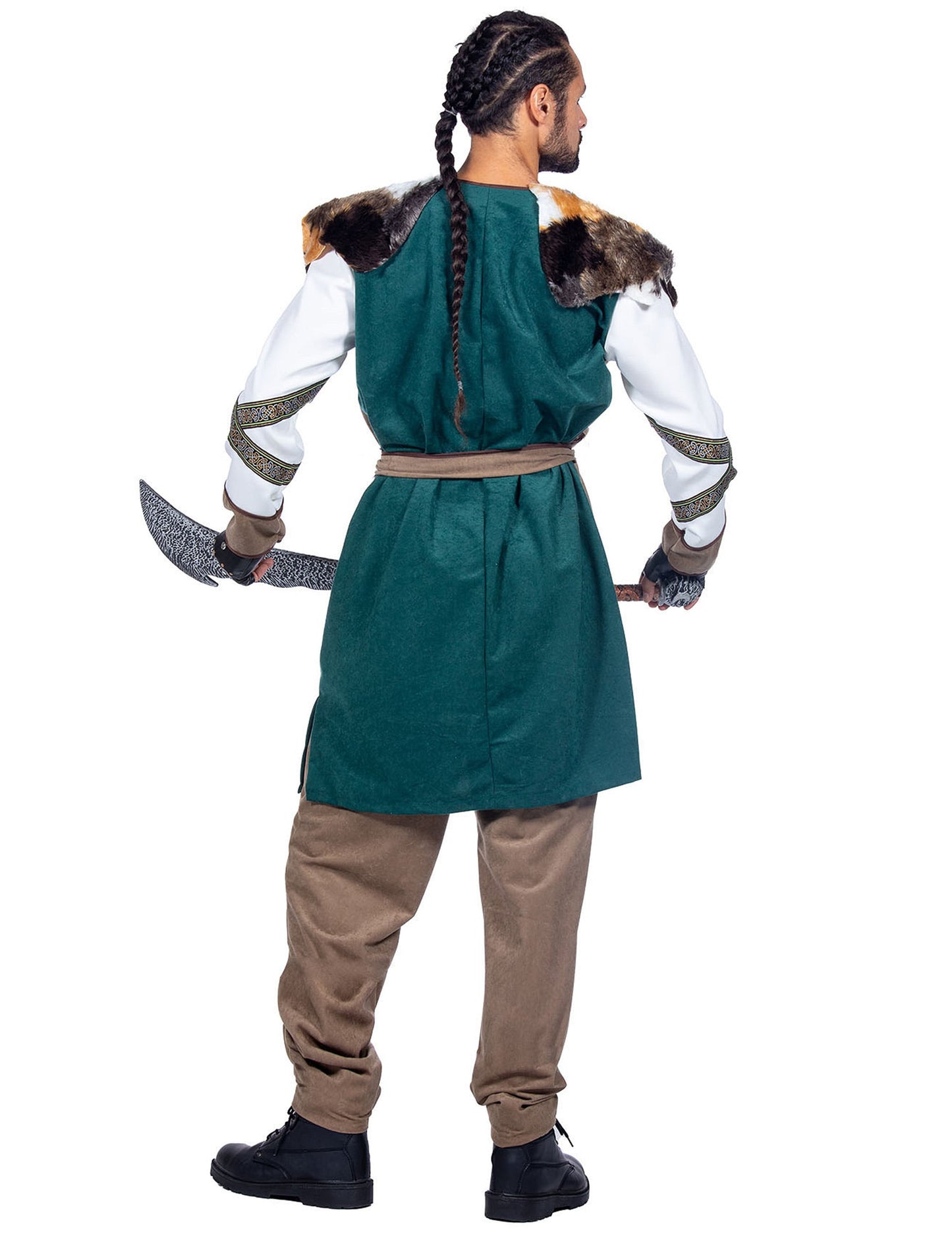 Vue de dos du déguisement guerrier viking luxe