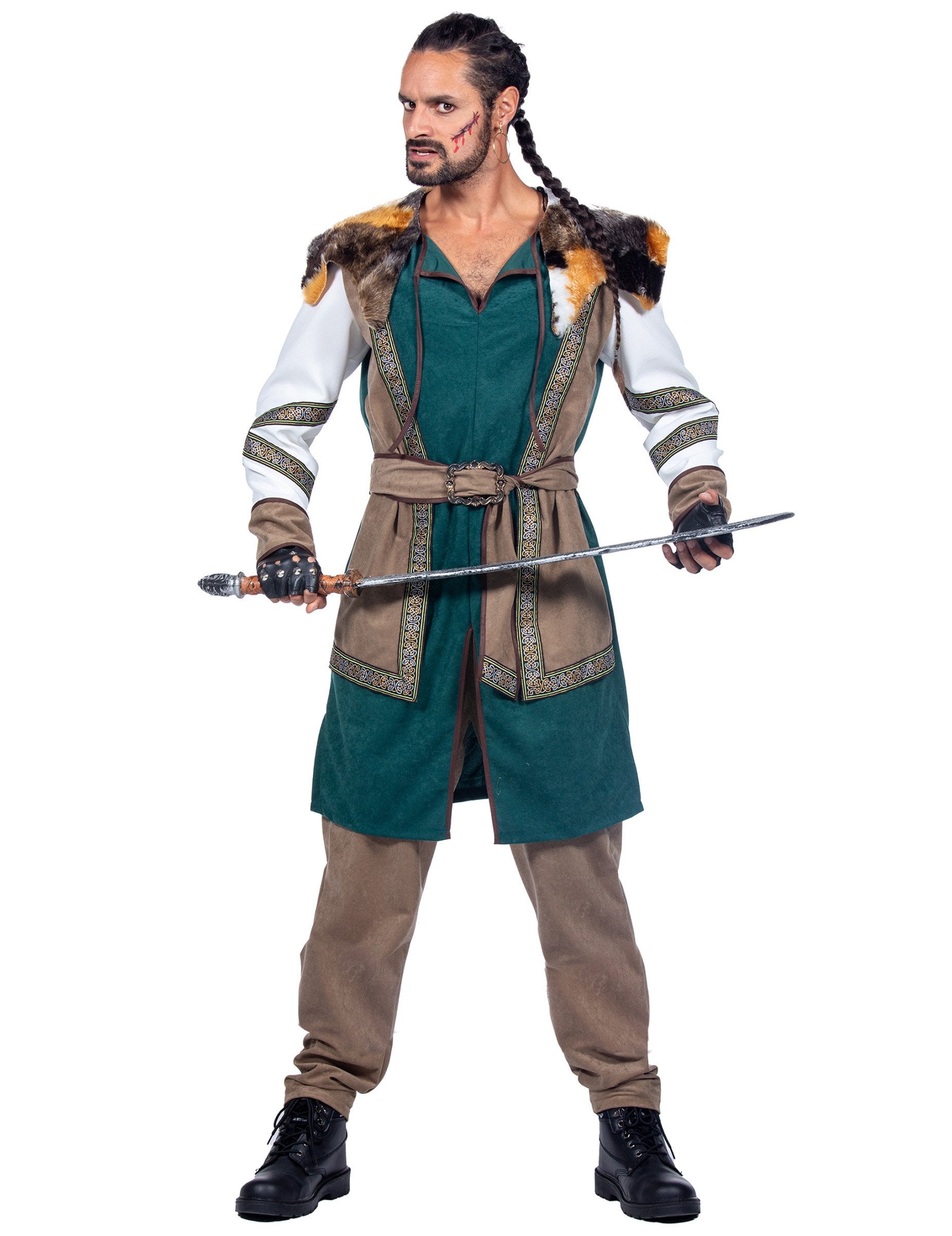 Vue d'ensemble du déguisement guerrier viking luxe