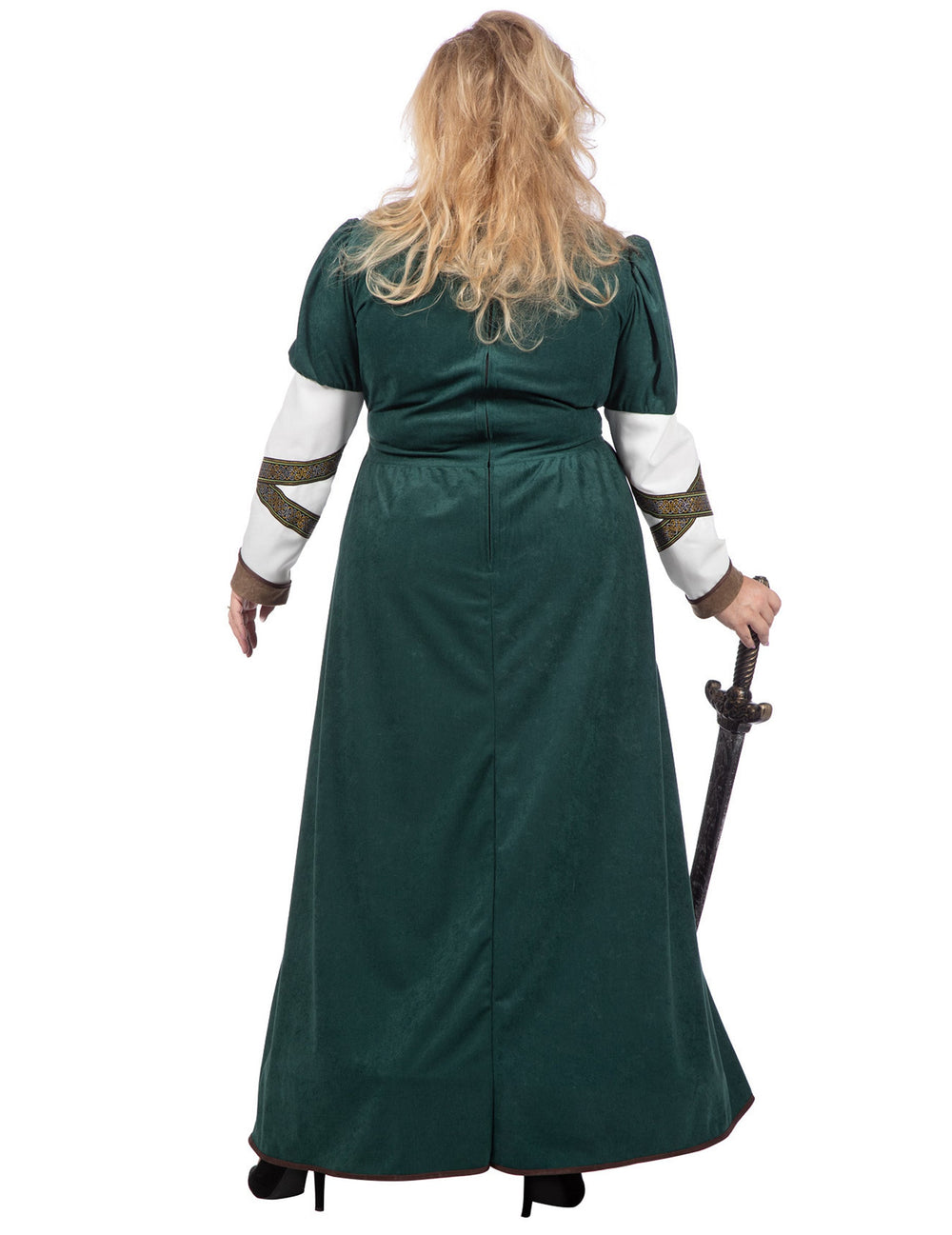 Vue de profil du déguisement guerrière viking luxe pour femme