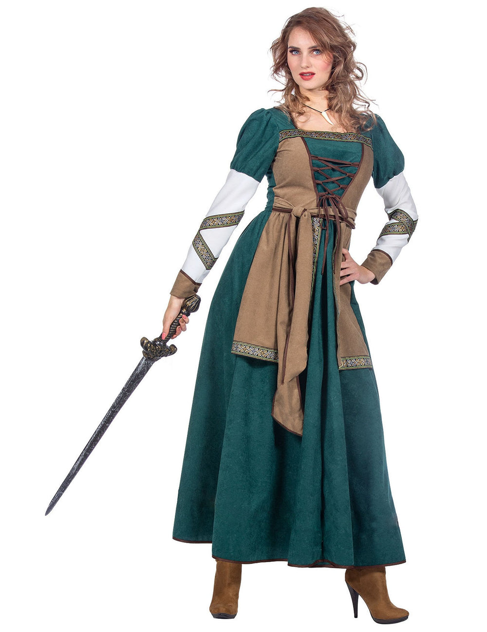 Détail du bustier à lacets du déguisement guerrière viking luxe