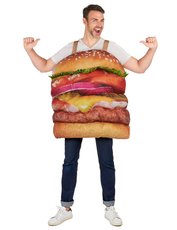 Felnőtt reális hamburger jelmez