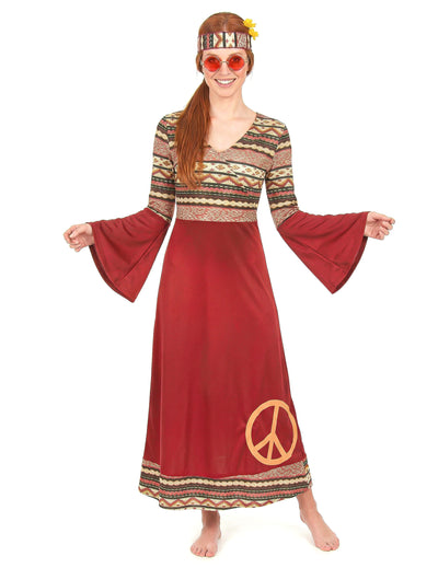 Déguisement hippie bordeaux femme