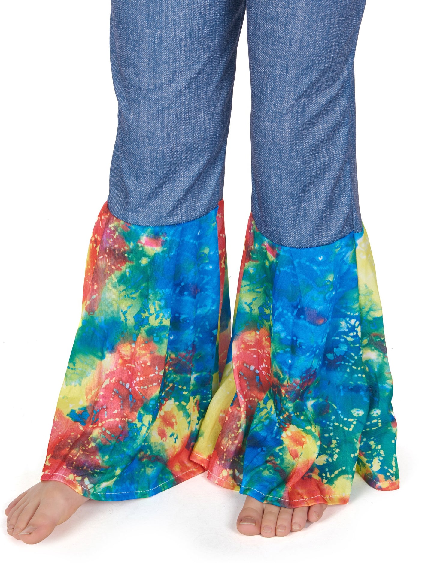 Részlet a harangnadrág alsó részéről a lányoknak készült hippie jelmezről