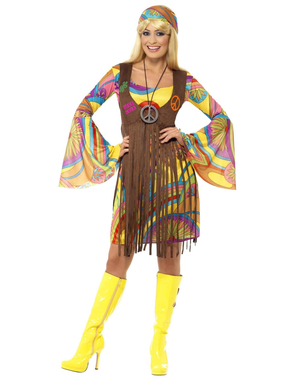 Hippie virágos 70-es évek jelmezének elölnézete