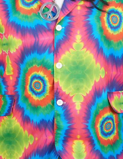 Nagy ember pszichedelikus hippi álruhában