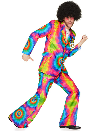 Déguisement hippie psychédélique pour homme motif tie-dye multicolore