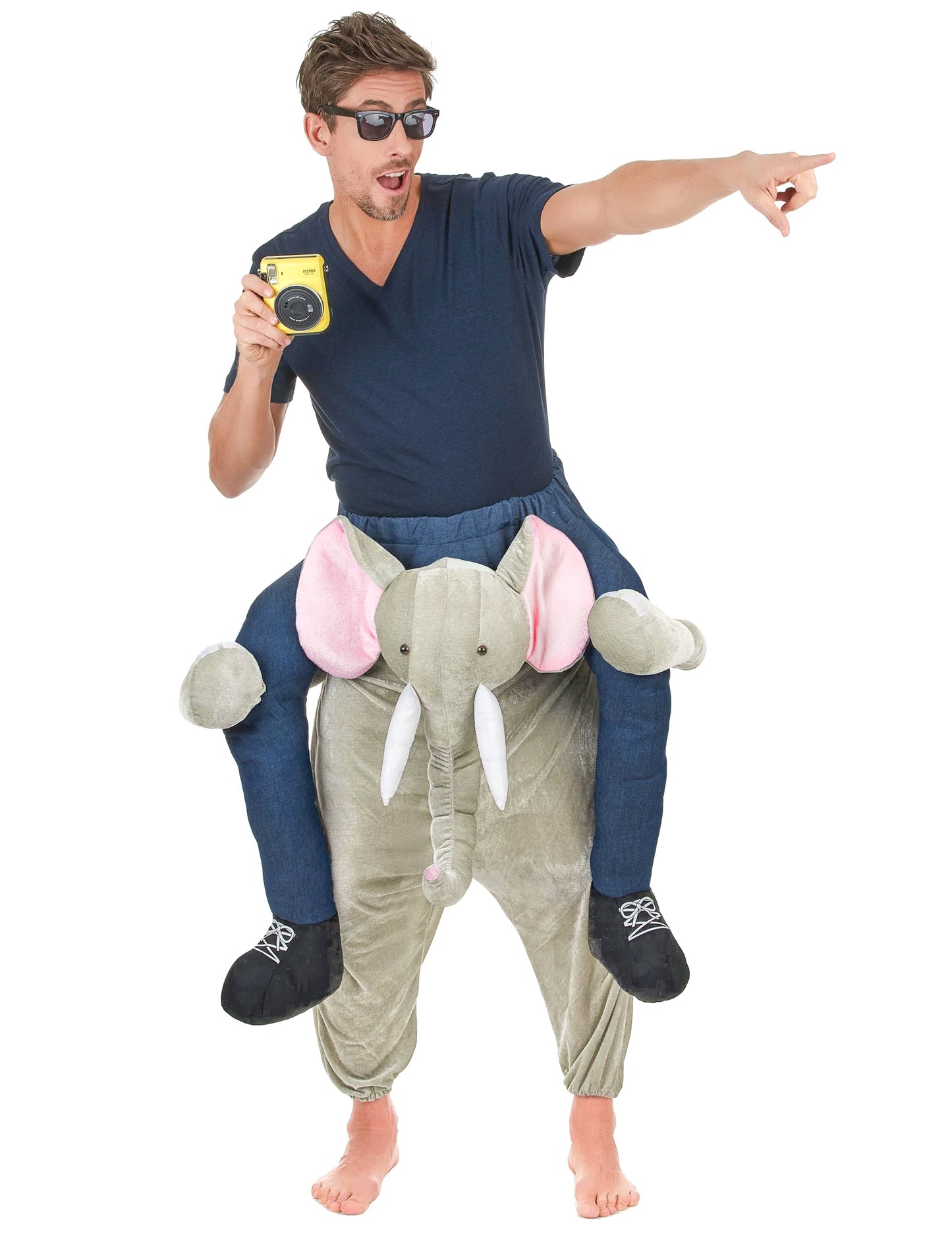 Déguisement à dos d'éléphant pour adulte gris et rose