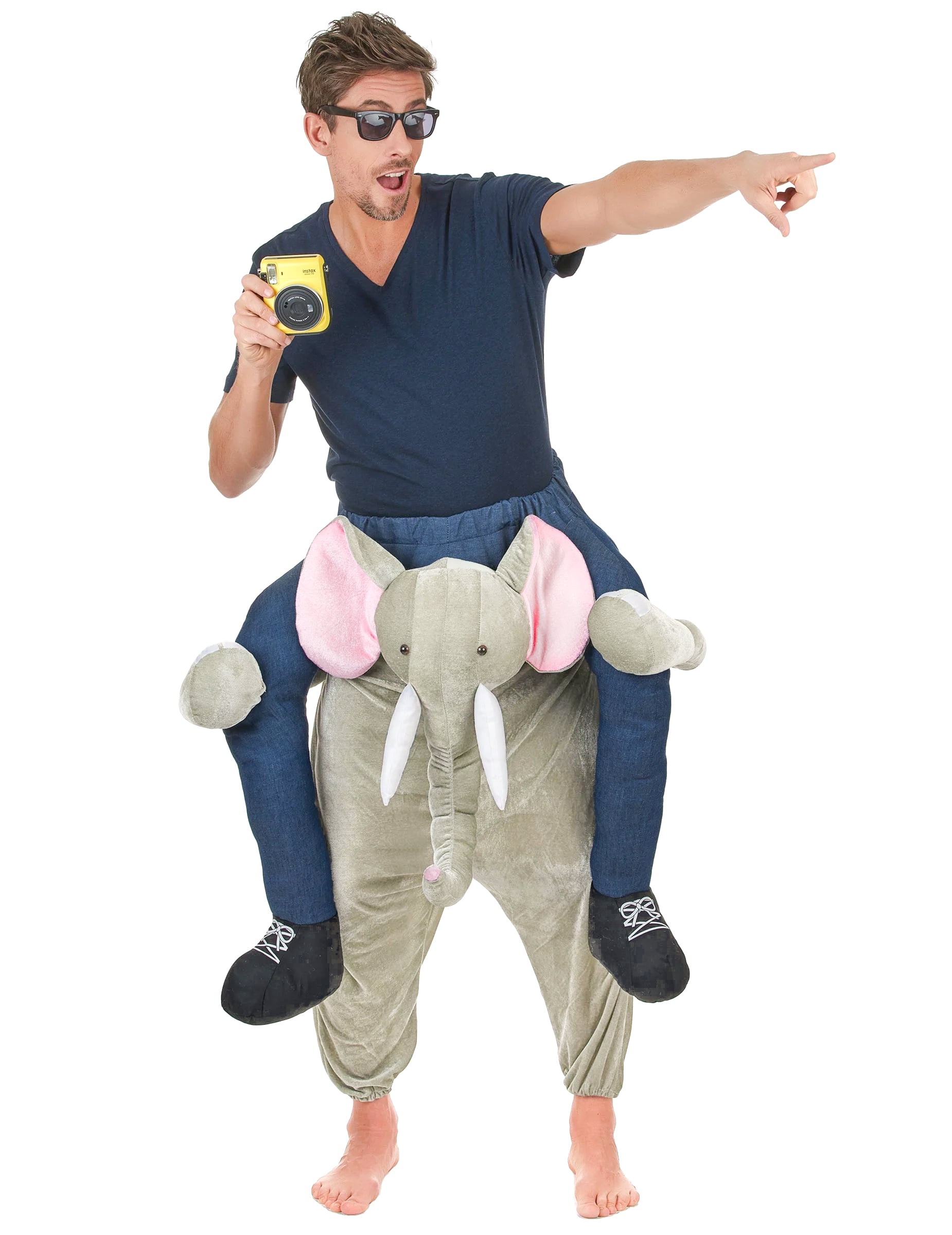 Déguisement à dos d'éléphant pour adulte gris et rose