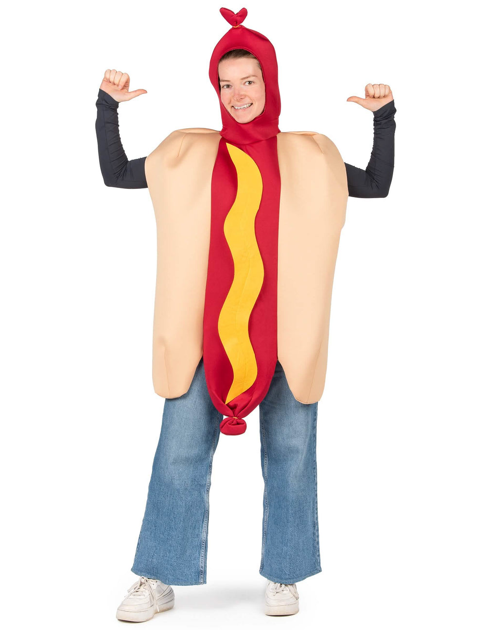 Elölnézet felnőtt hot dog jelmezről