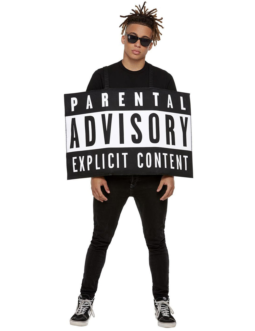 Déguisement humoristique Parental Advisory pour adulte noir et blanc