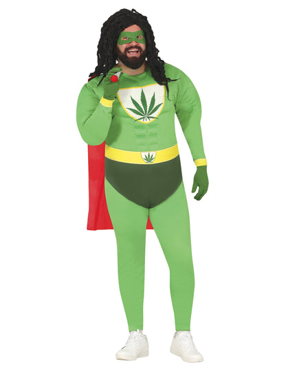 Humoros álruhás szuperhős felnőtt kannabisz levél