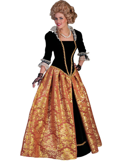 Déguisement impératrice baroque pour femme noir et doré