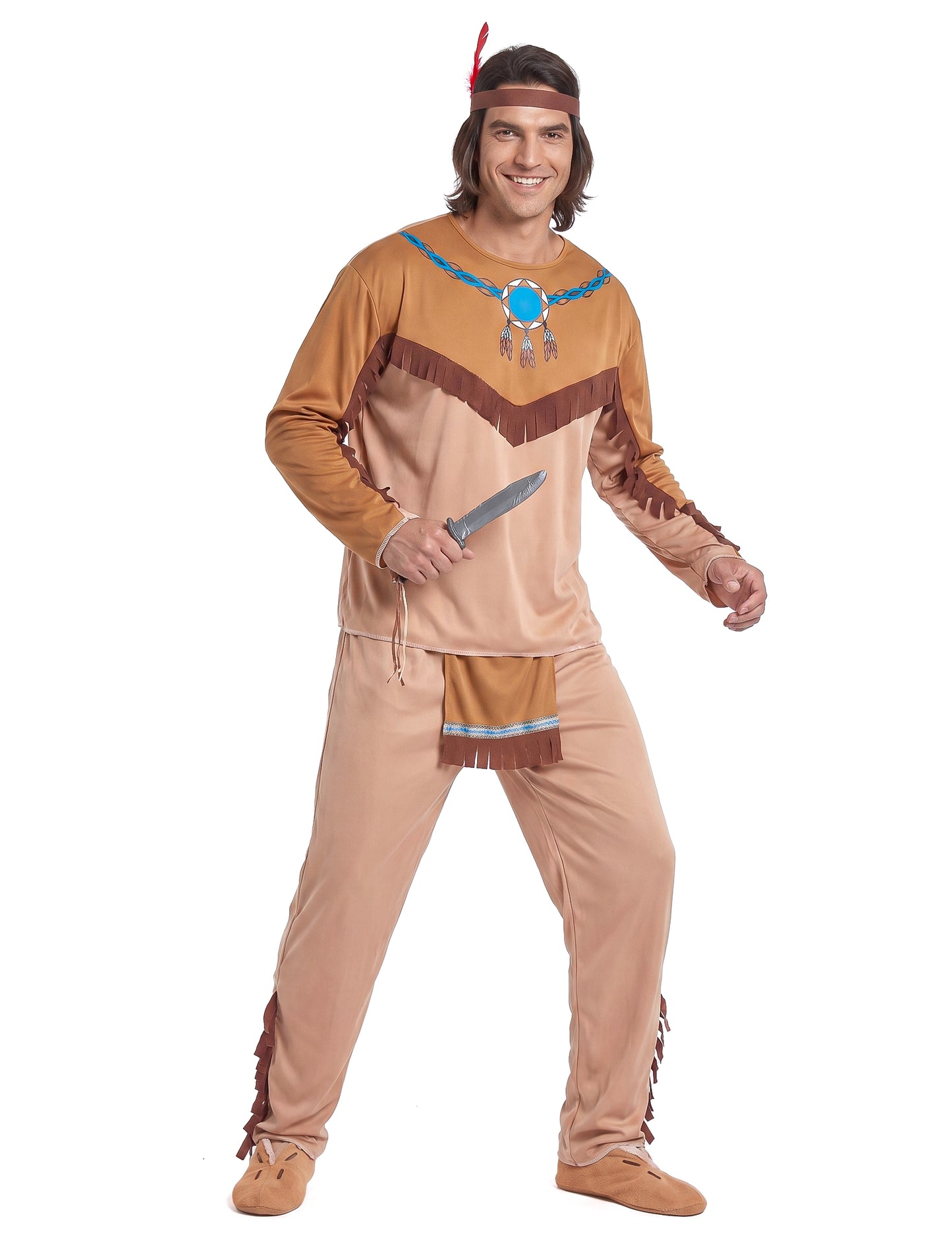 Déguisement indien beige et marron homme