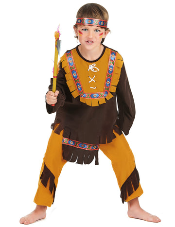 Brown és Ocher Boy indiai álruhás