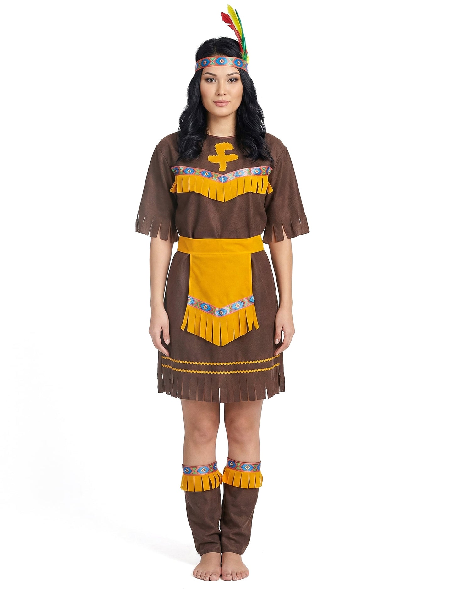 Indiai jelmez körülvett nő