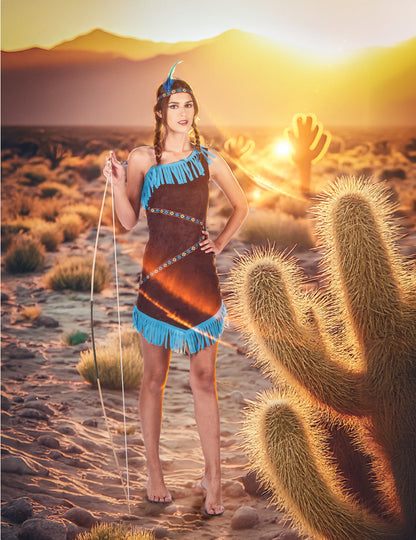 Barna és kék indiai álruhás