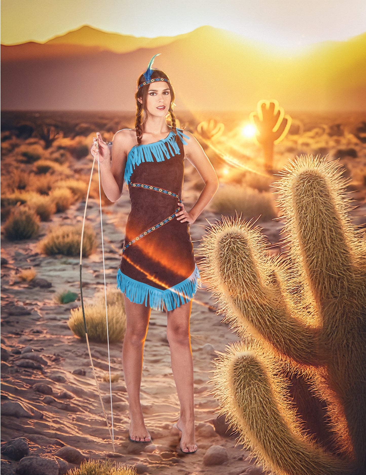 Barna és kék indiai álruhás