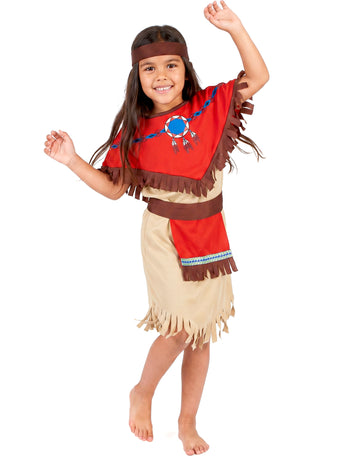 Piros és bézs lány indiai jelmez