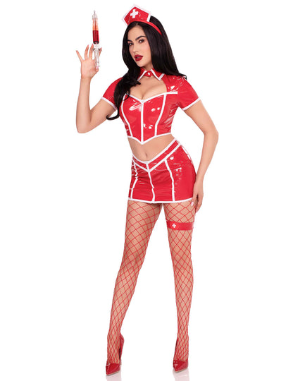 Szexi vörös nővér jelmez a nők számára