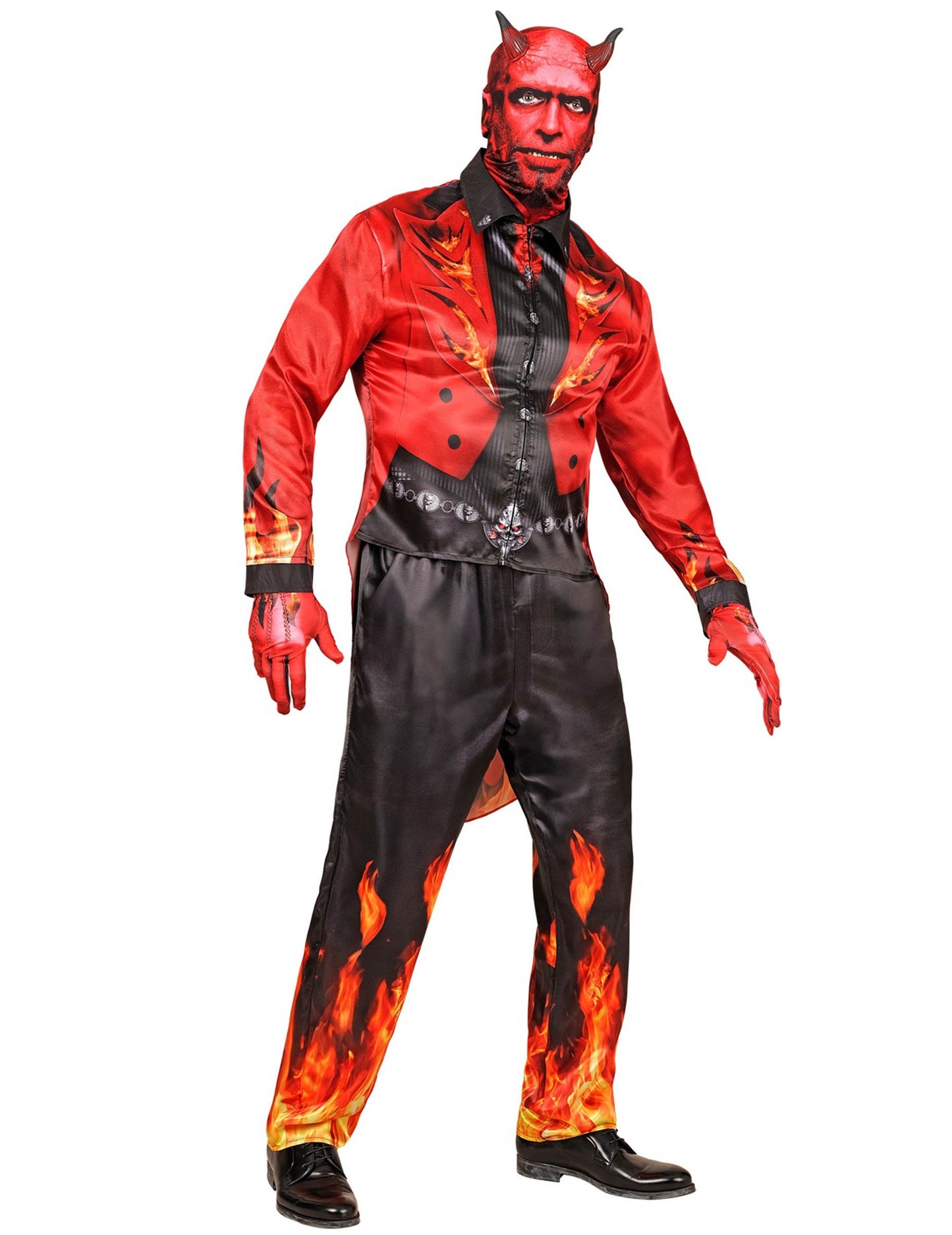 Felnőtt teljes lángoló ördög jelmez