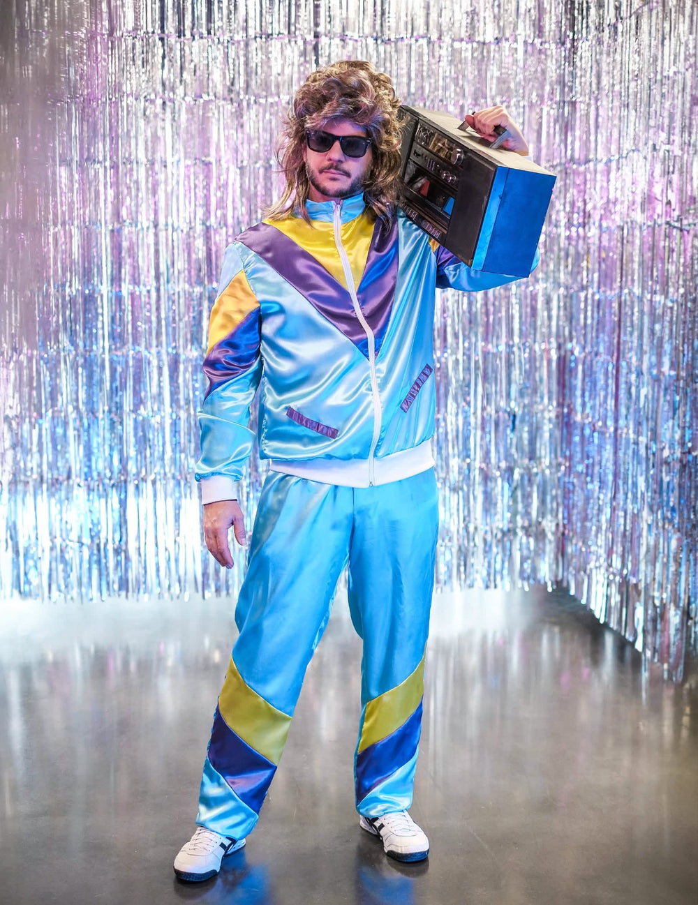 Pózolj boomboxos 80-as évekbeli melegítő jelmezben felnőtt számára