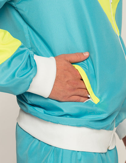 Déguisement Jogging Rétro Bleu Fluo Homme