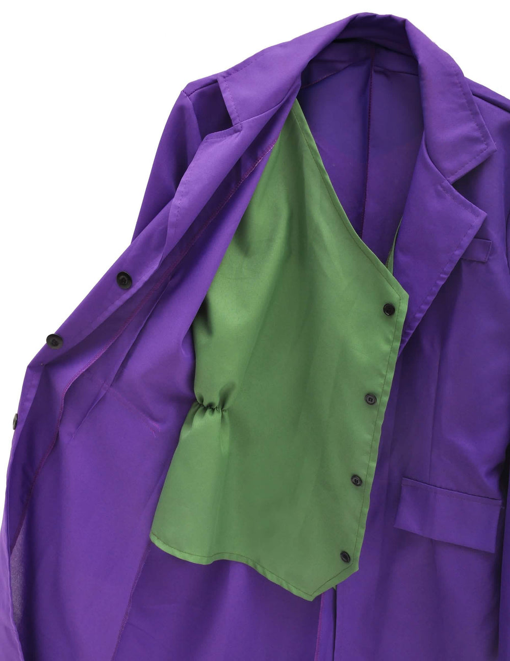A Joker™ gyerek jelmez kabátjának és mellényének részletei