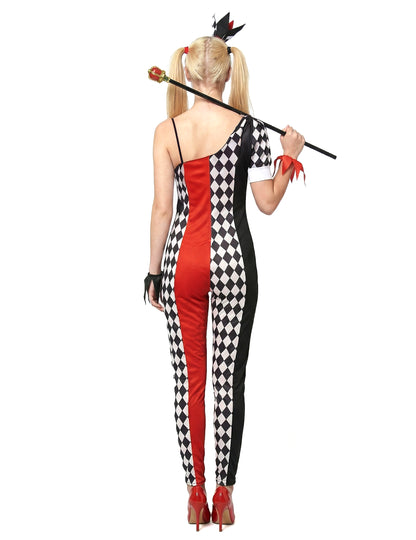 Vue de dos du déguisement joker pour femme