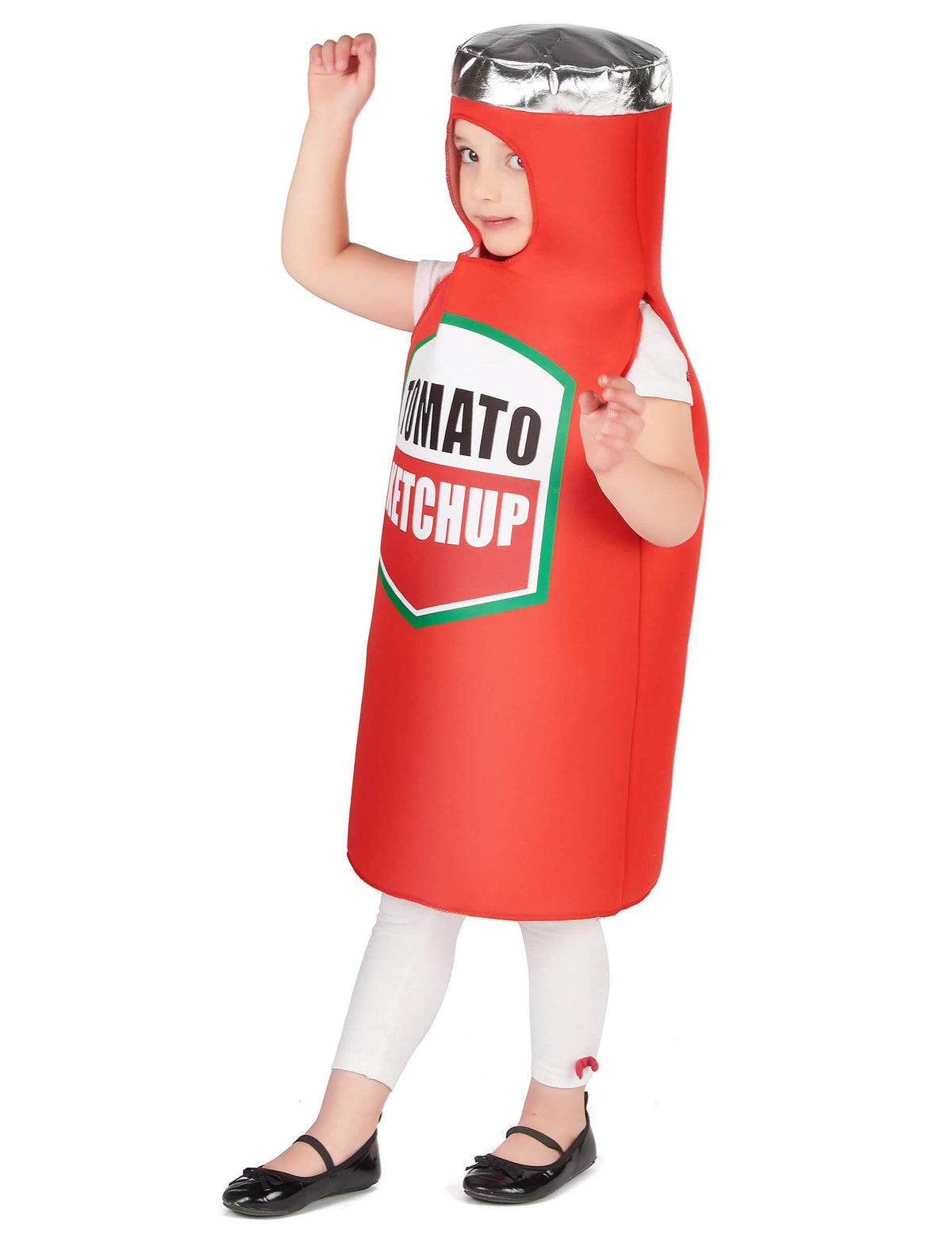 Gyermek ketchup jelmez profilnézete