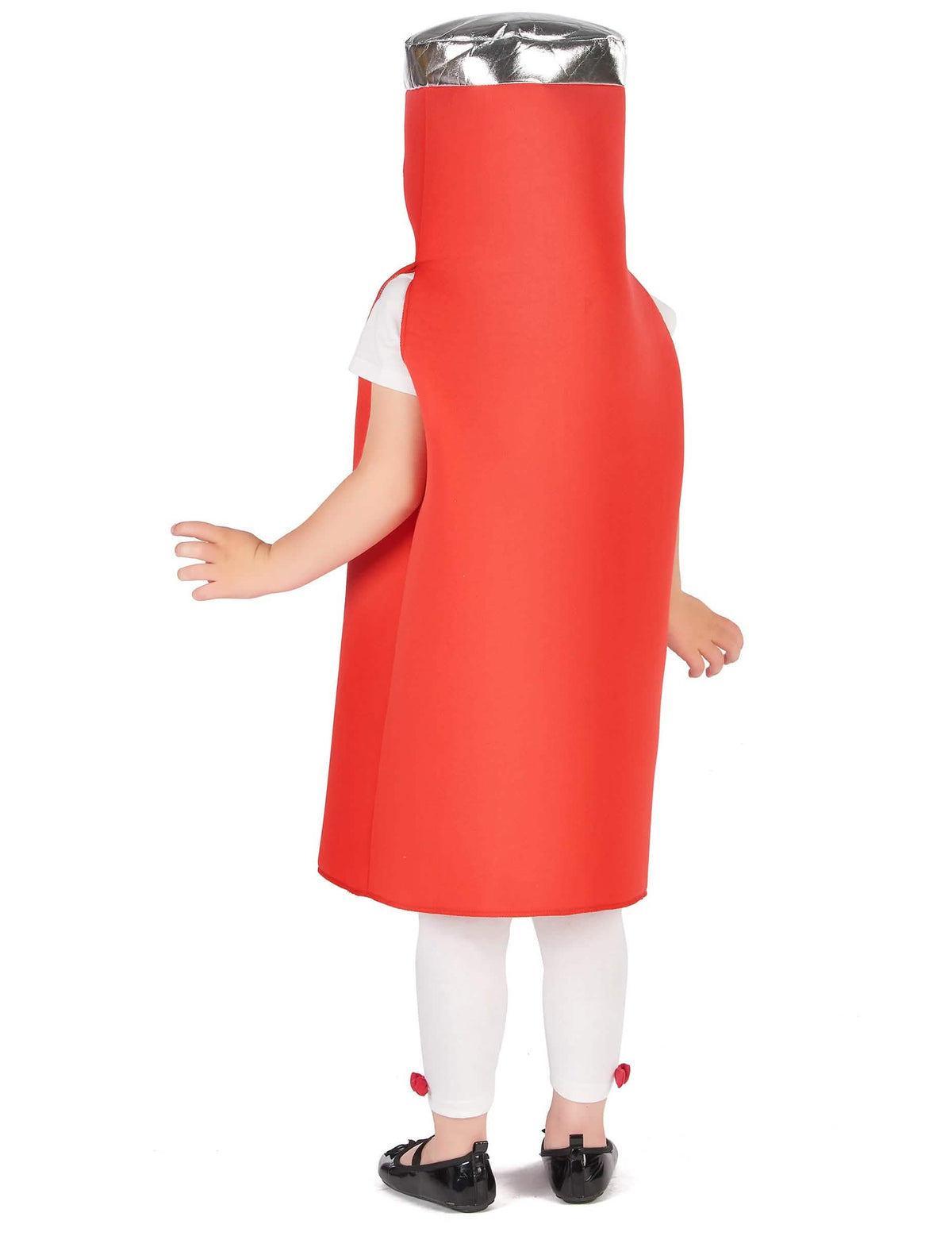 Hátulnézet a gyermek ketchup jelmezről