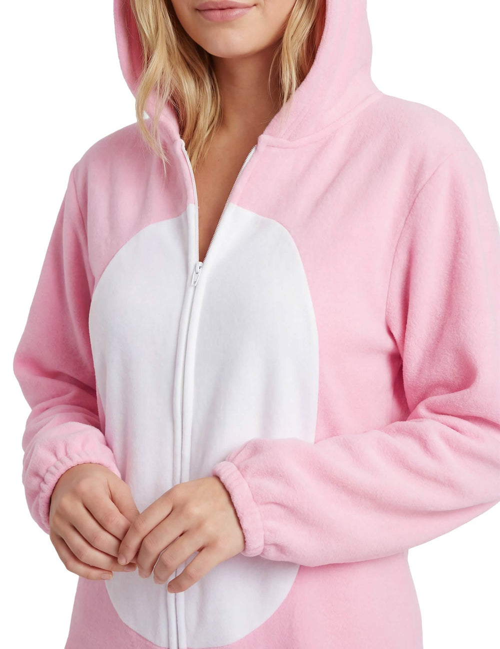 Közelkép a női nyulak jelmezének törzséről és cipzárjáról
