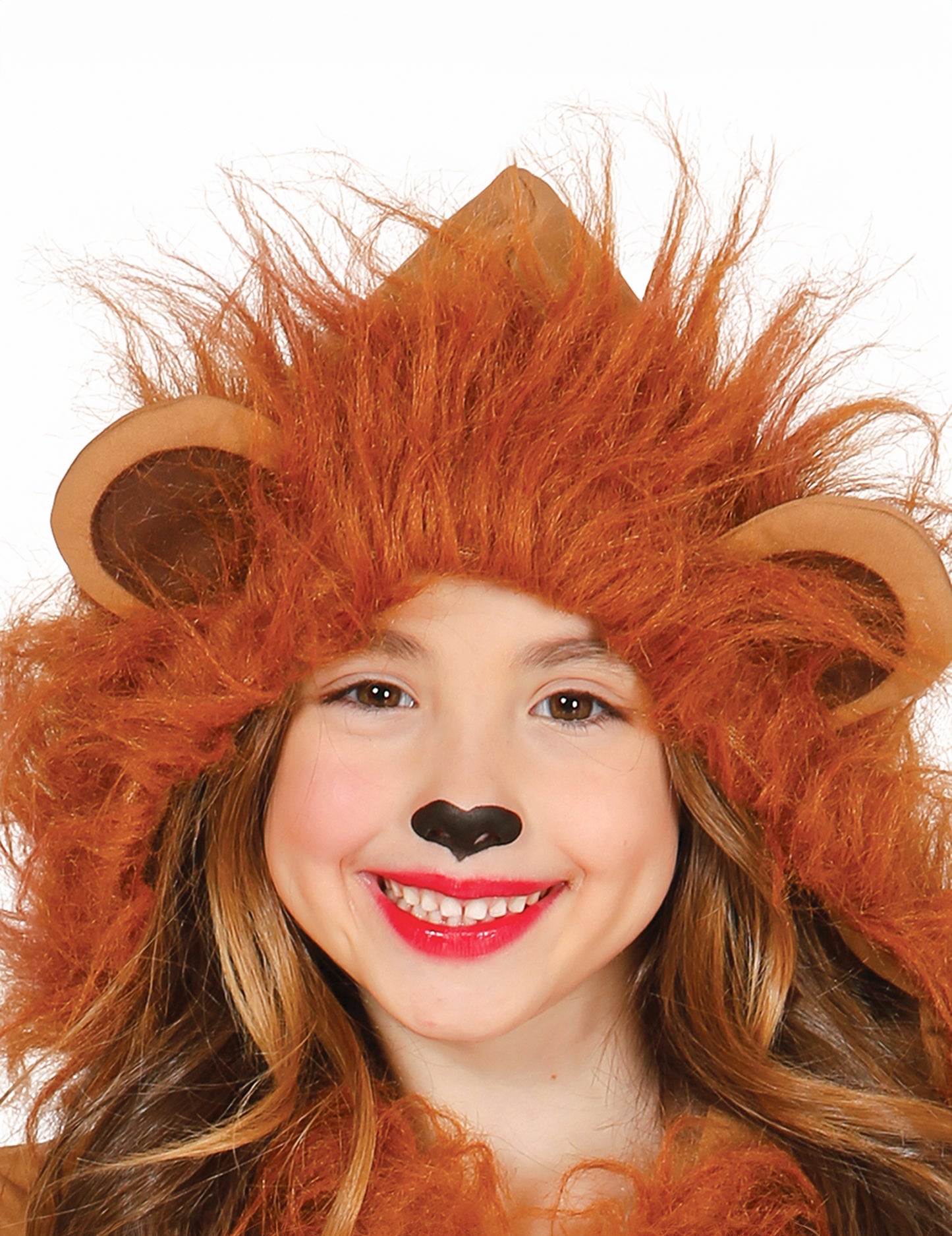 Gros plan sur la capuche avec crinière du déguisement lion tutu