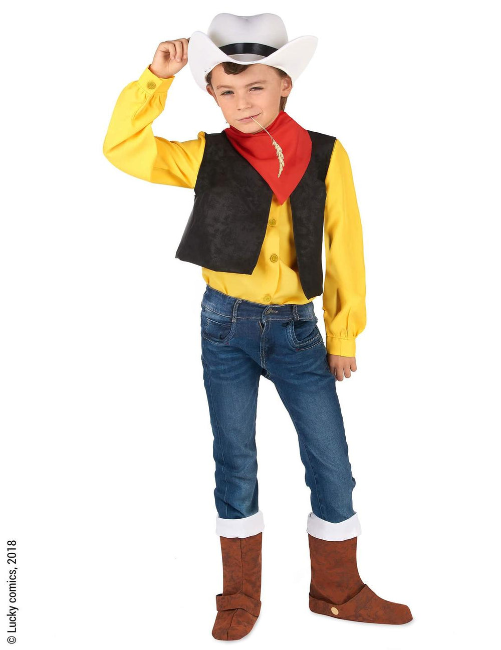 Hátulnézet a Lucky Luke™ gyermek jelmezről