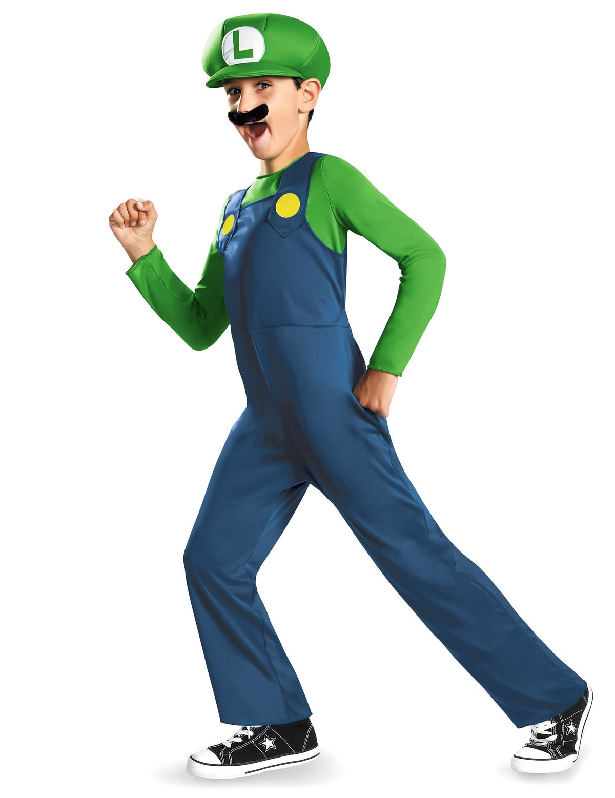 Luigi™ gyermek jelmez zöld és kék sapkával és bajusszal