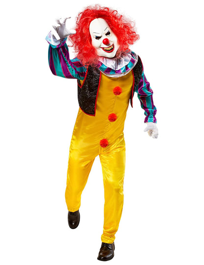 Vue de face du déguisement luxe clown Ça pour adulte