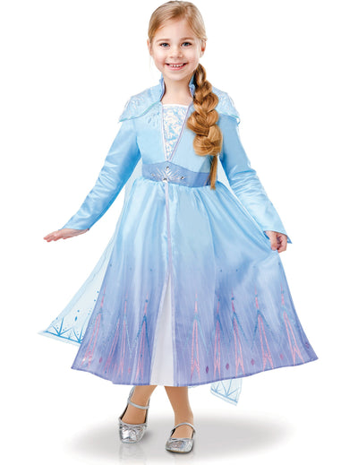 Luxus Elsa Jégvarázs 2™ lány jelmez, világoskék, csillogó részletekkel