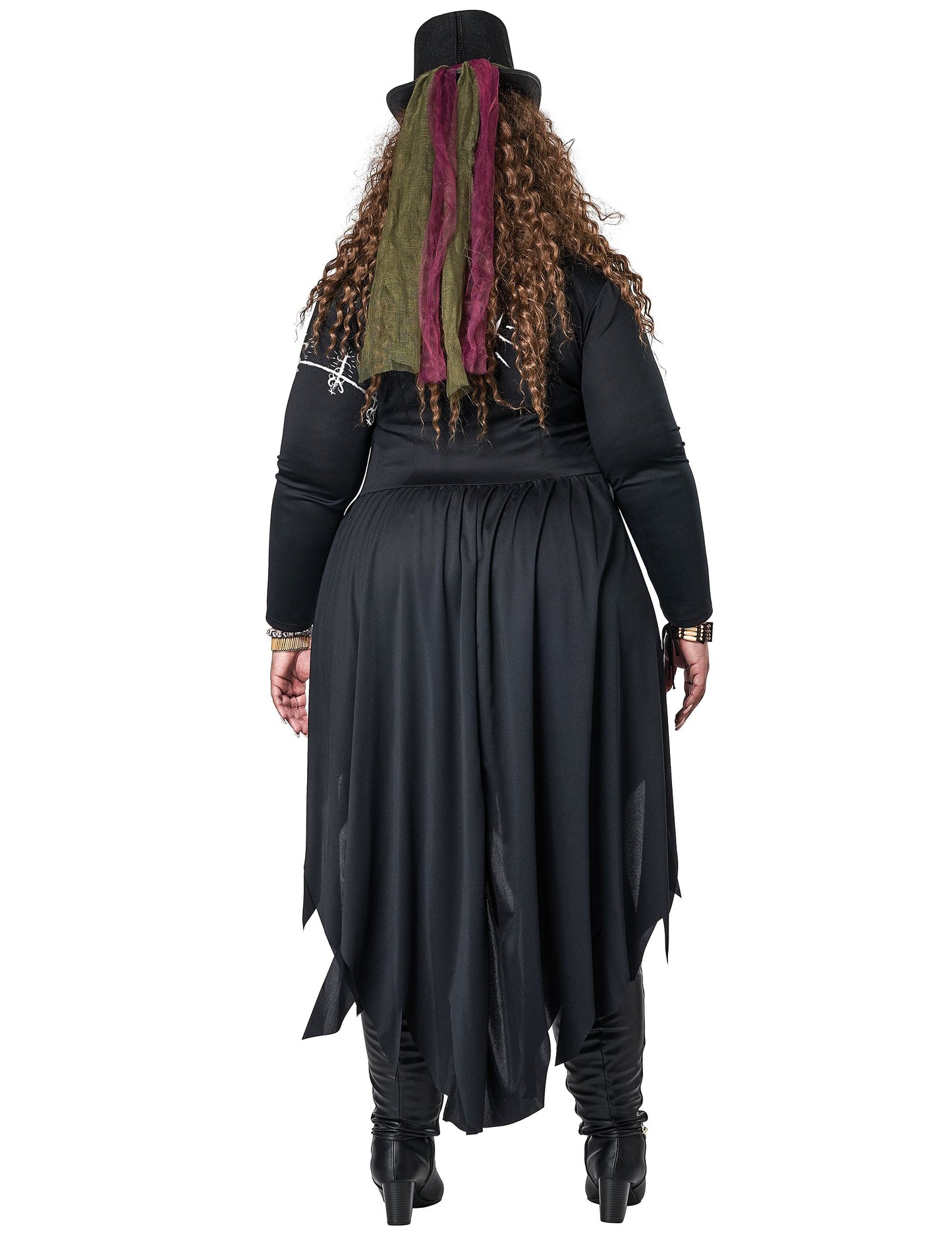 Vue de dos du déguisement de magicienne vaudou luxe