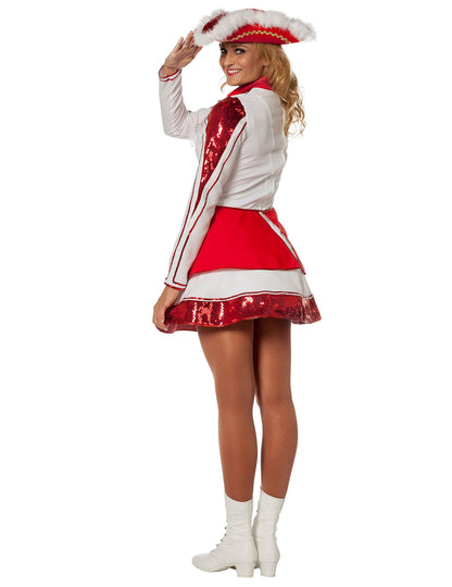 Női piros-fehér mazsorett jelmez